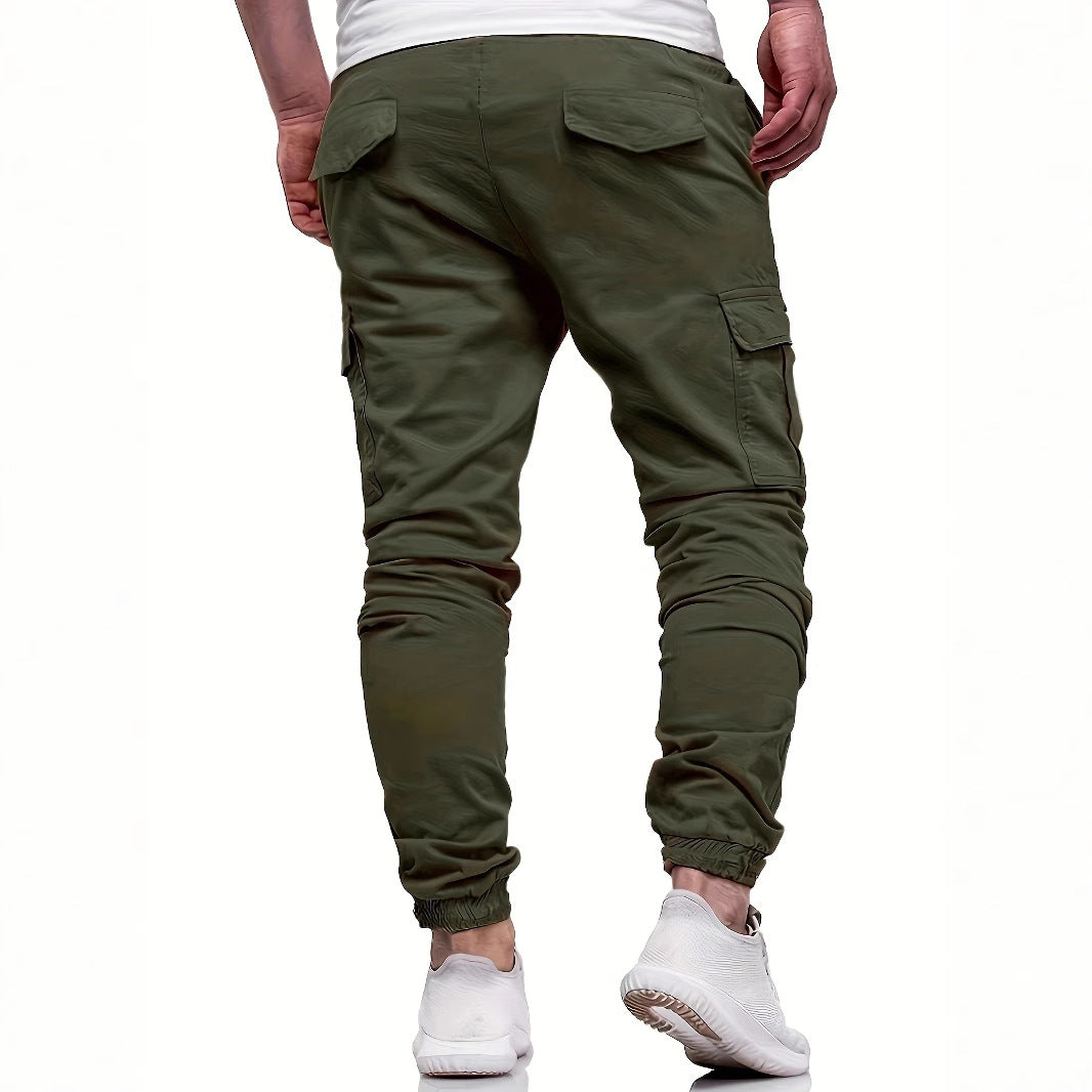 Herren Tapered Cargojogginghose mit Tunnelzug, Knöchelabschluss & Mehrfachtaschen Nord Taschen
