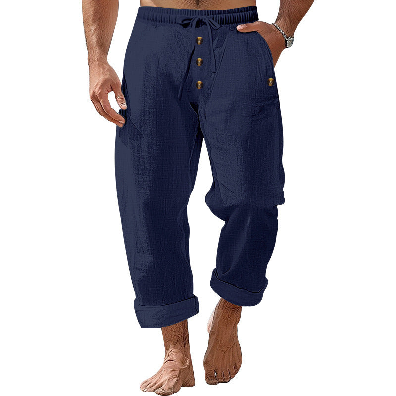 Herren lockere Strandhose mit verstellbarem Kordelzug und praktischen Seitentaschen