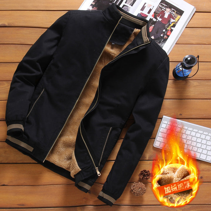 Herren  gefütterte Winterblousonjacke mit weichem Teddyfutter, winddichter Außenhülle und verdecktem Zweiwege-Reißverschluss Nord Taschen
