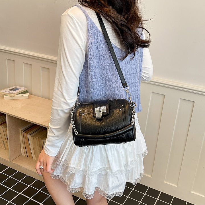 Damen Leder Handtasche mit eleganter Schnappverschluss Nord Taschen
