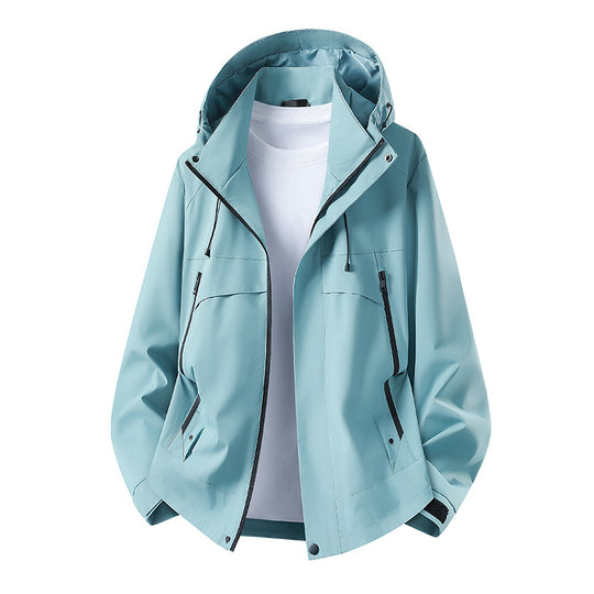 Damen Leichte wasserdichte Kapuzenjacke mit atmungsaktiver Beschichtung, Reißverschlusstaschen und verstellbaren Bündchen Nord Taschen