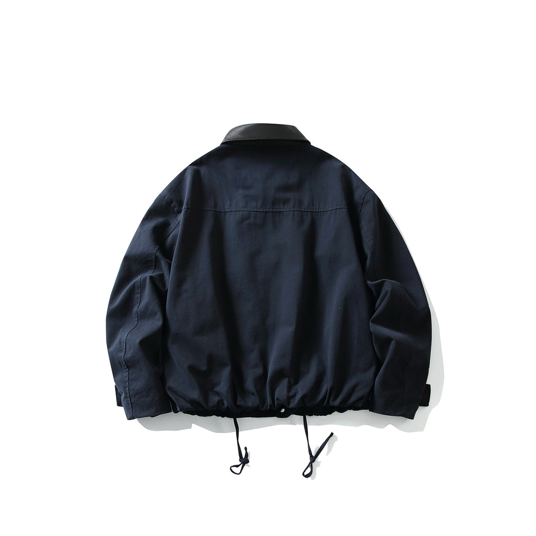 Herren Fieldjacke im Boxy‑Cut mit Lederkragen und Kordelzug Nord Taschen