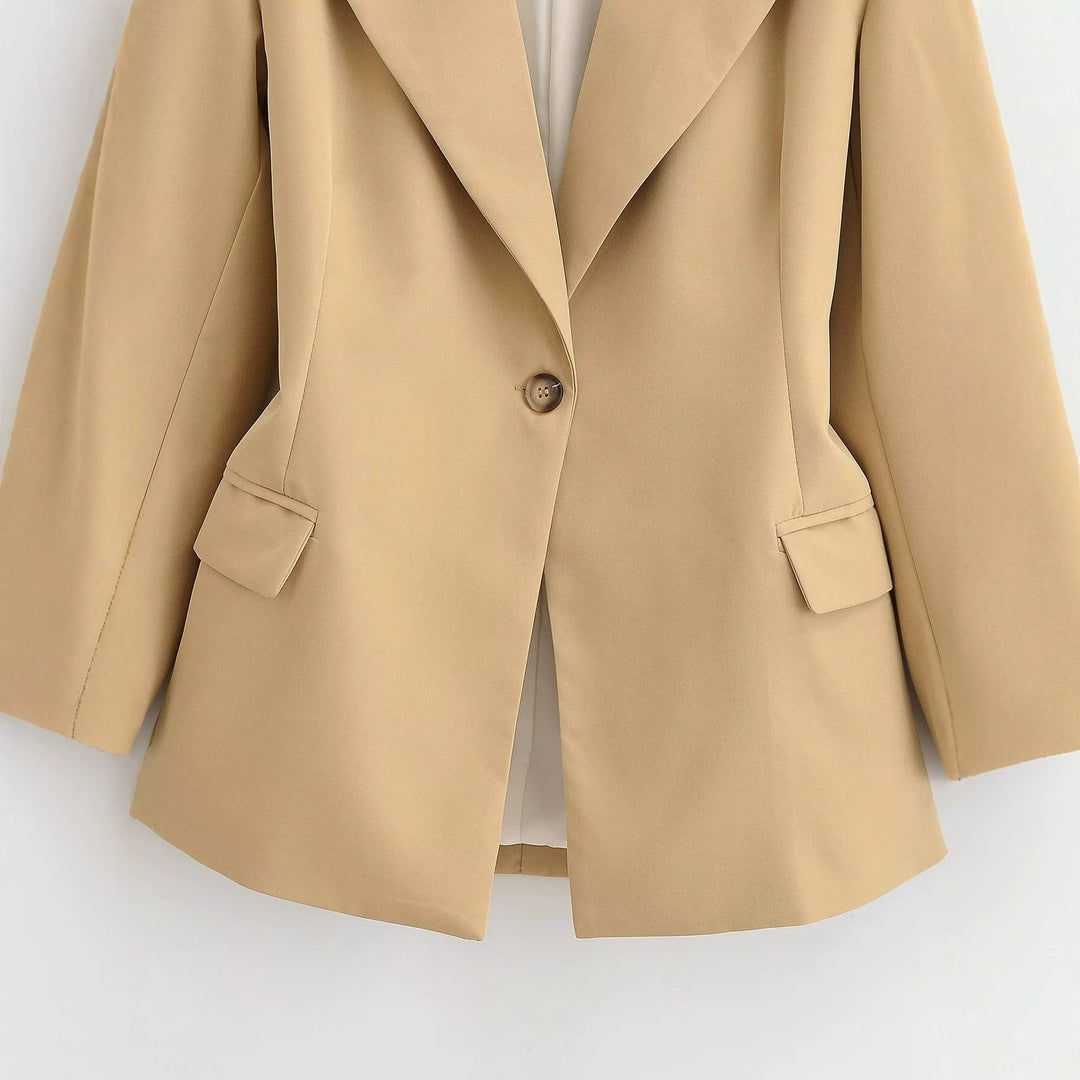 Damen Oversize-Blazer mit spitzem Revers und Pattentaschen Nord Taschen