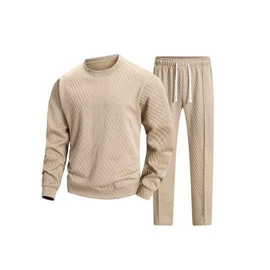 Herren Texturiertes Lounge-Set mit Rundhals-Sweatshirt & konischer Jogginghose Nord Taschen