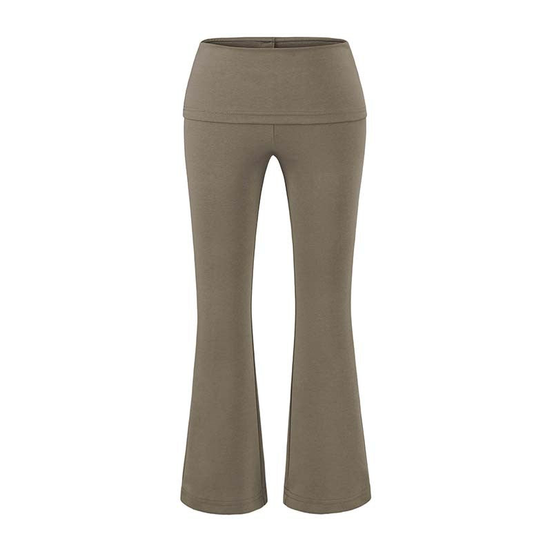 Damen Hochtaillierte Schlaghose mit Umschlagbund aus Stretch-Jersey Nord Taschen