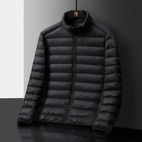 Herren Ultraleichte gesteppte Daunenimitat‑Steppjacke mit Stehkragen und Packfunktion Nord Taschen