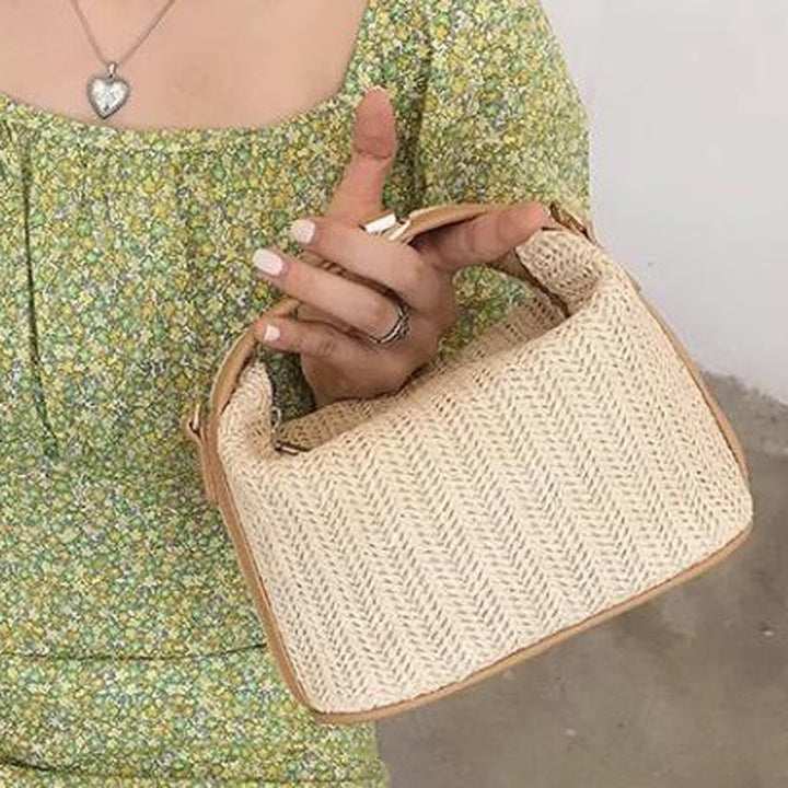 Damen Hobo-Tasche aus geflochtenem Kunstleder mit abnehmbarem Schulterriemen Nord Taschen
