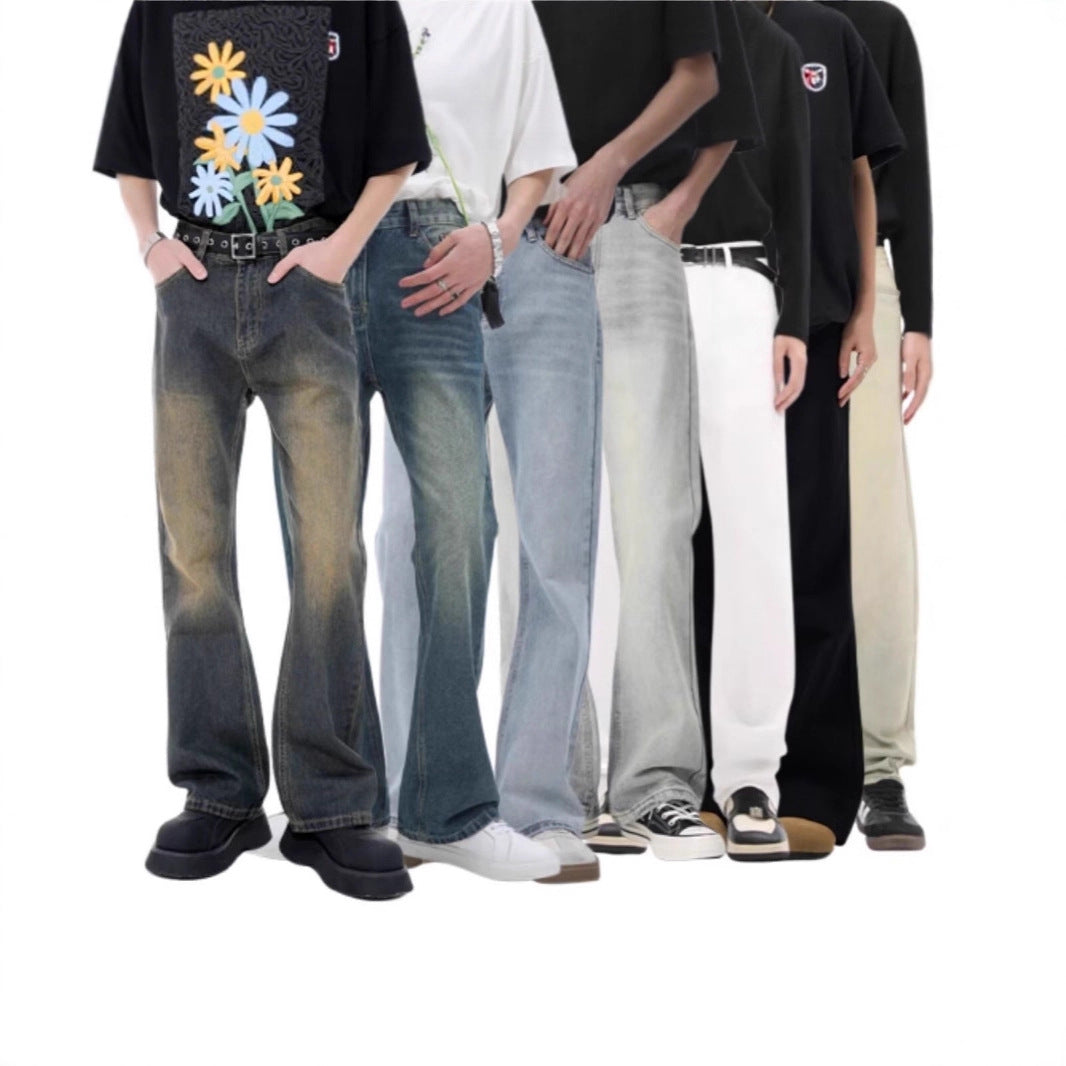 Herren Lässige Hochtaillierte Jeans Nord Taschen
