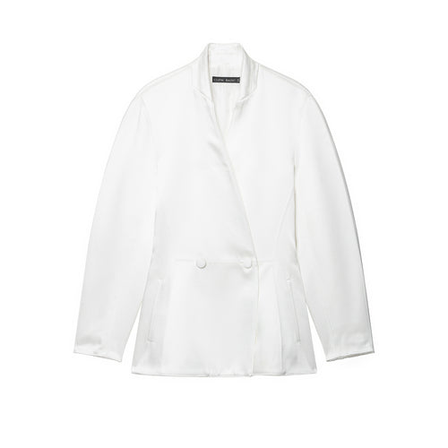 Damen Taillierter Doppelreihiger Blazer mit Stehkragen Nord Taschen