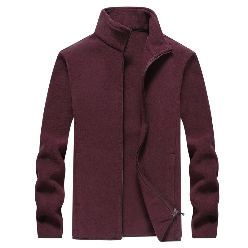 Herren Fleecejacke mit Stehkragen, durchgehendem Reißverschluss & Eingrifftaschen Nord Taschen