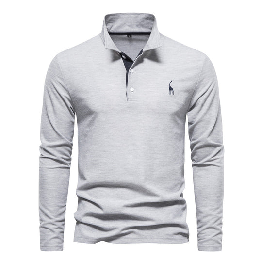 Herren Langarm Poloshirt mit modernem Kragen und atmungsaktiver Baumwollqualität Nord Taschen