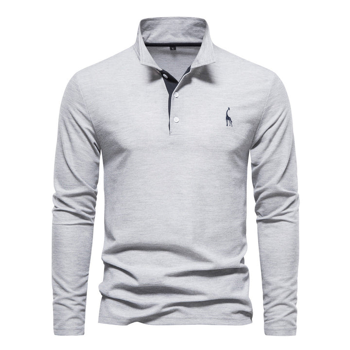 Herren Langarm Poloshirt mit modernem Kragen und atmungsaktiver Baumwollqualität Nord Taschen