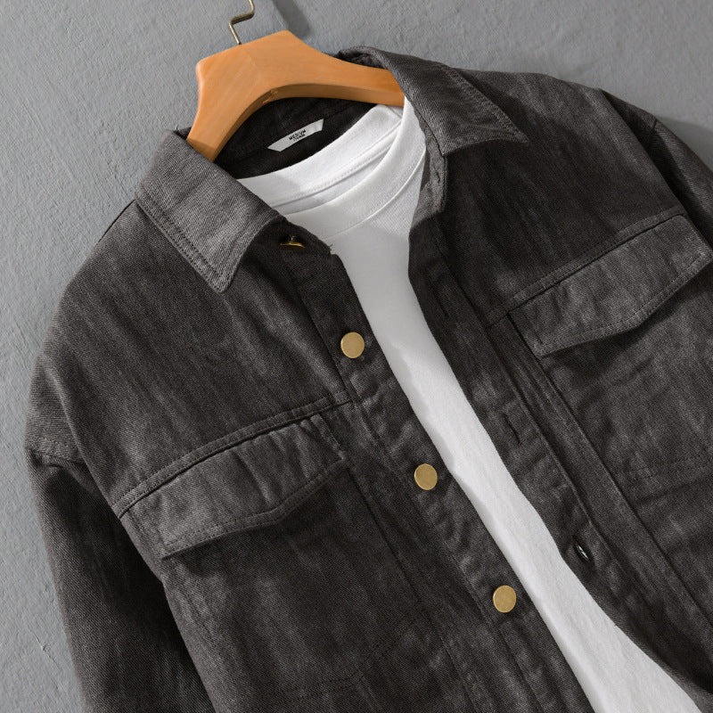 Herren Jeansjacke im Acid‑Wash Look mit Oversize‑Schnitt Nord Taschen