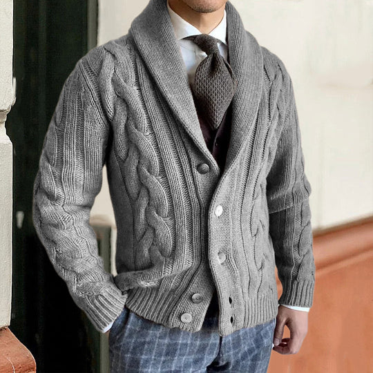 Warme Zopfmuster Strickjacke