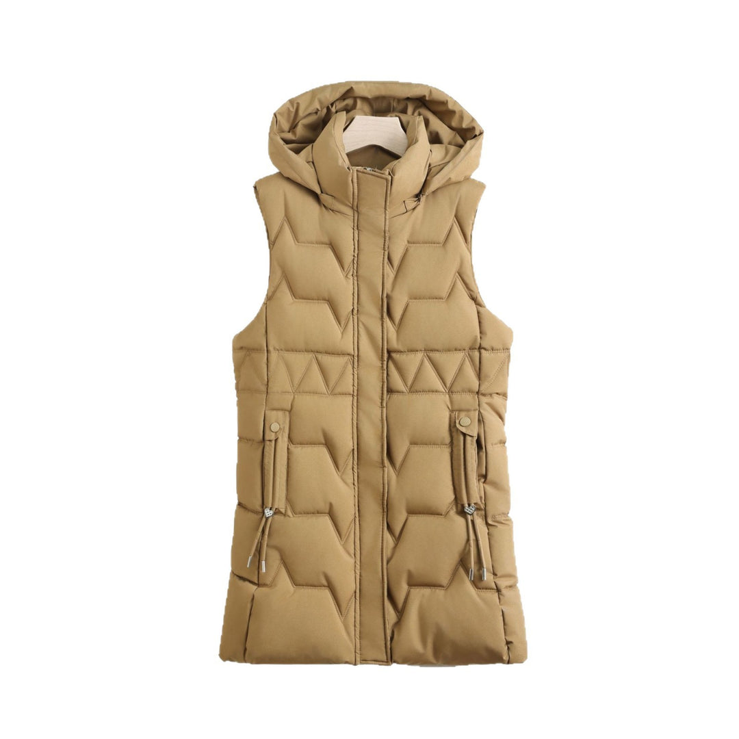Damen nan Thermo-Steppweste mit Kapuze, Kordelzug und verdecktem Reißverschluss Nord Taschen