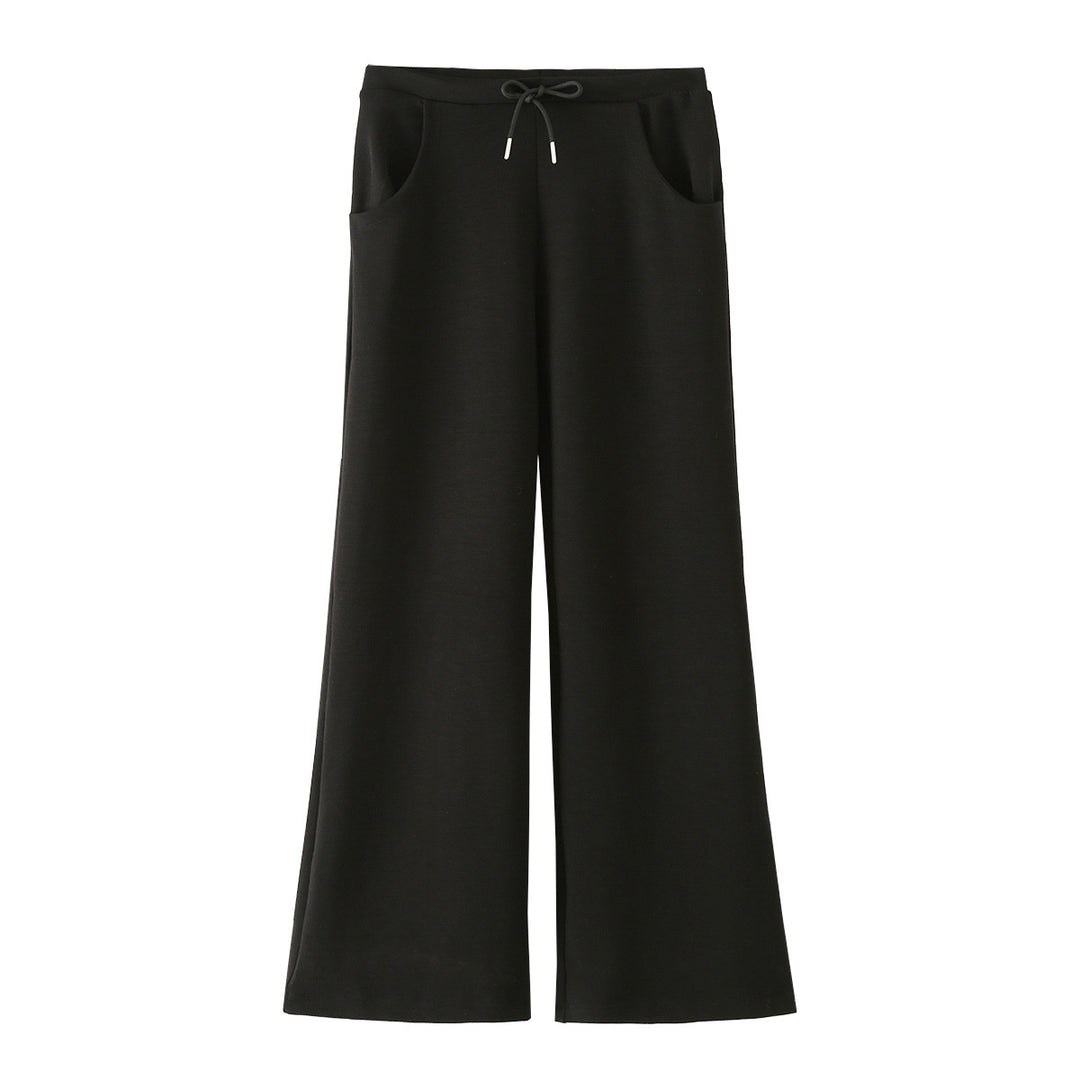 Damen Weite Jersey-Hose mit hohem Bund Tunnelzug und Pattentaschen Nord Taschen