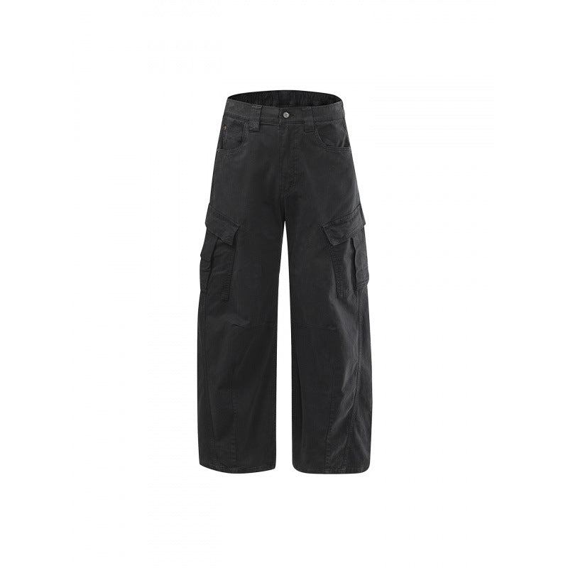 Damen Weite High Waist Cargo Culotte aus Baumwolltwill mit Mehrfachtaschen Nord Taschen