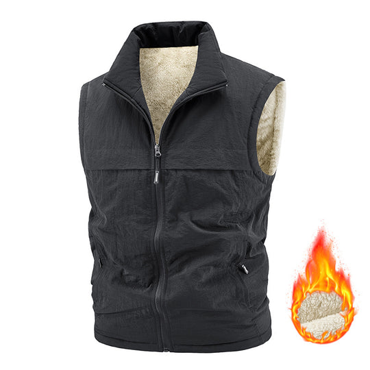 Herren Thermo‑Steppweste mit Sherpa‑Futter, hohem Kragen und Reißverschluss Nord Taschen