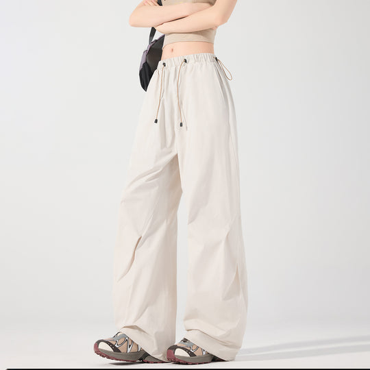 Damen weite technische Cargohose mit Kordelzugbund Nord Taschen
