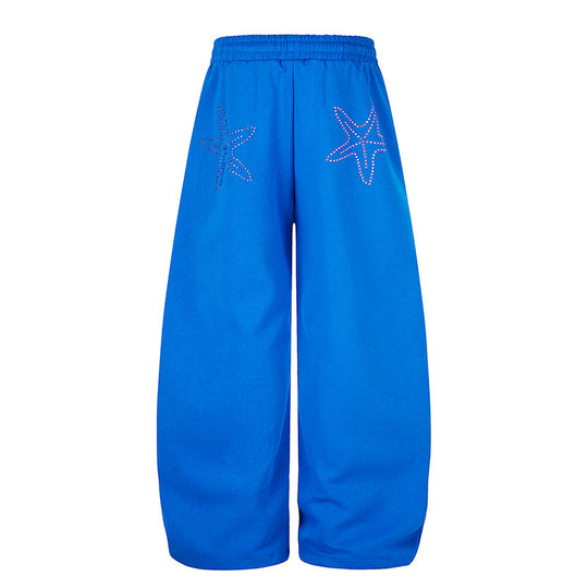 Damen Extraweite Palazzo‑Joggpants mit Tunnelzugbund, verstellbarem Saum und Strass‑Lettering Nord Taschen