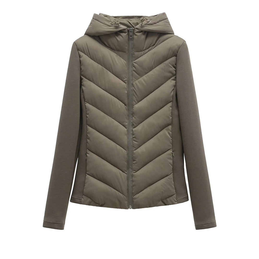 Damen Steppjacke mit Kapuze und Softshell‑Seiteneinsätzen Nord Taschen