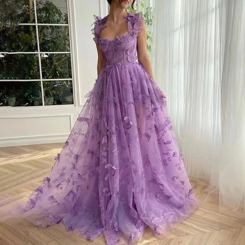 Chic Schlitz Braut Party Strand Kleid