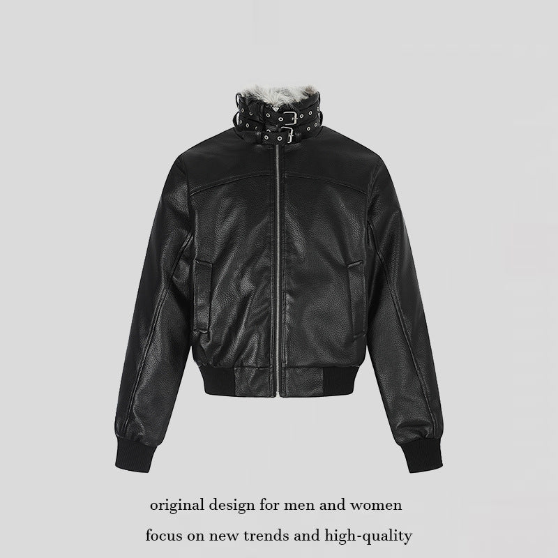 Damen taillierte Kurzjacke mit hohem Nackenriegel, Kunstfellbesatz und Rippbündchen Nord Taschen