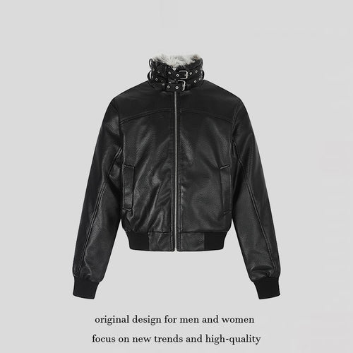 Damen taillierte Kurzjacke mit hohem Nackenriegel, Kunstfellbesatz und Rippbündchen Nord Taschen