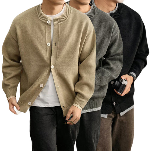 Herren Modische Strickjacke mit Knopfleiste Nord Taschen