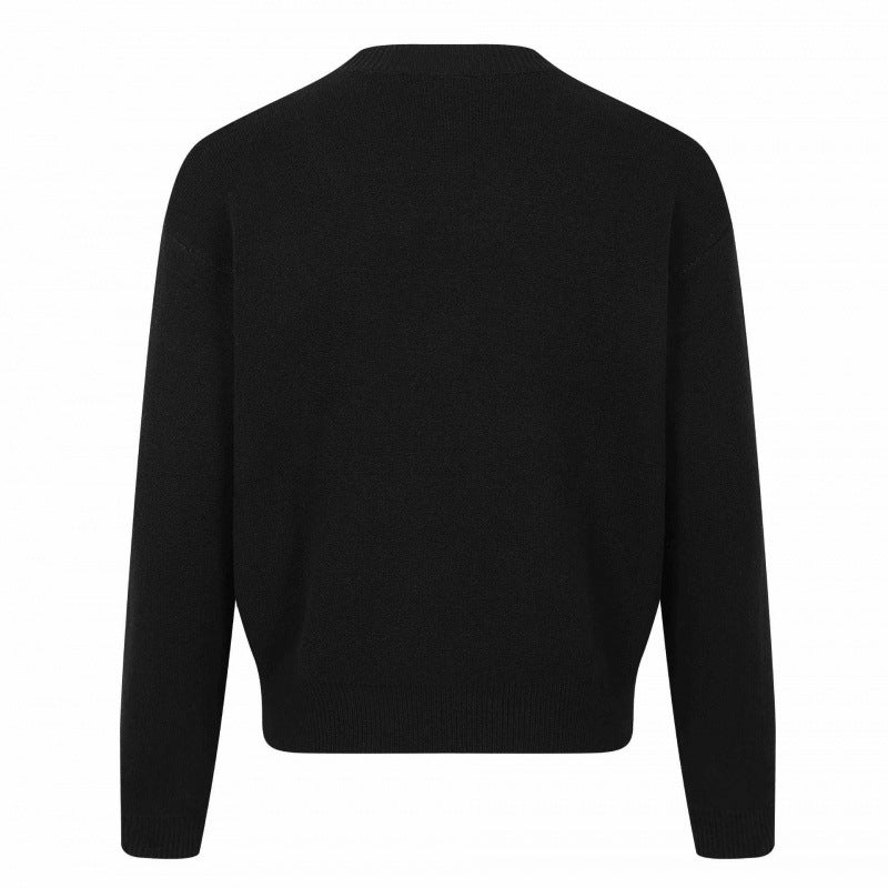 Unisex Grafik-Strickpullover mit Bandintarsie, Rundhals und geripptem Saum Nord Taschen