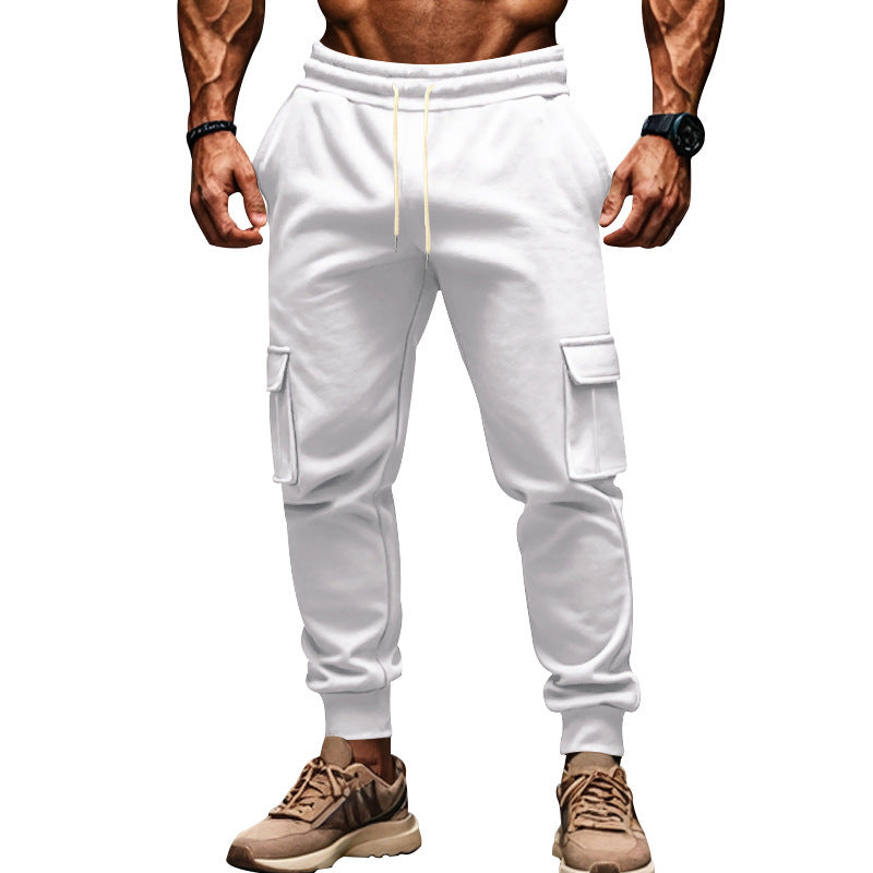 Herren Cargo-Freizeithose mit verstellbarem Bund und funktionalen Taschen