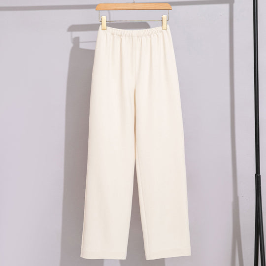 Damen Weite High‑Waist Komforthose mit elastischem Bund und geradem Bein Nord Taschen