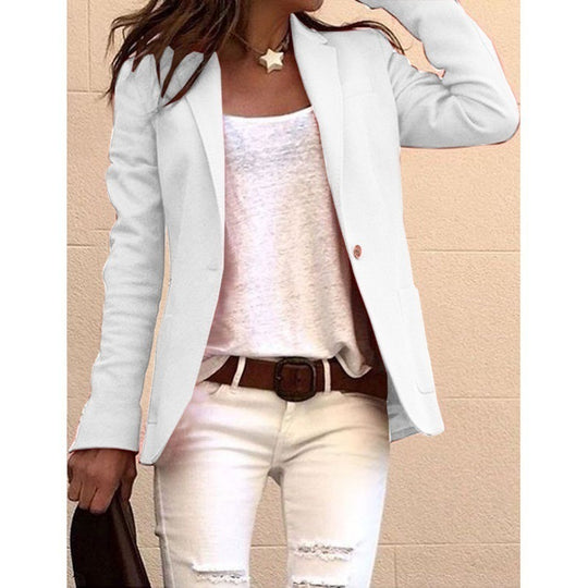 Damen Taillierter Ein-Knopf-Blazer mit aufgesetzten Taschen Nord Taschen