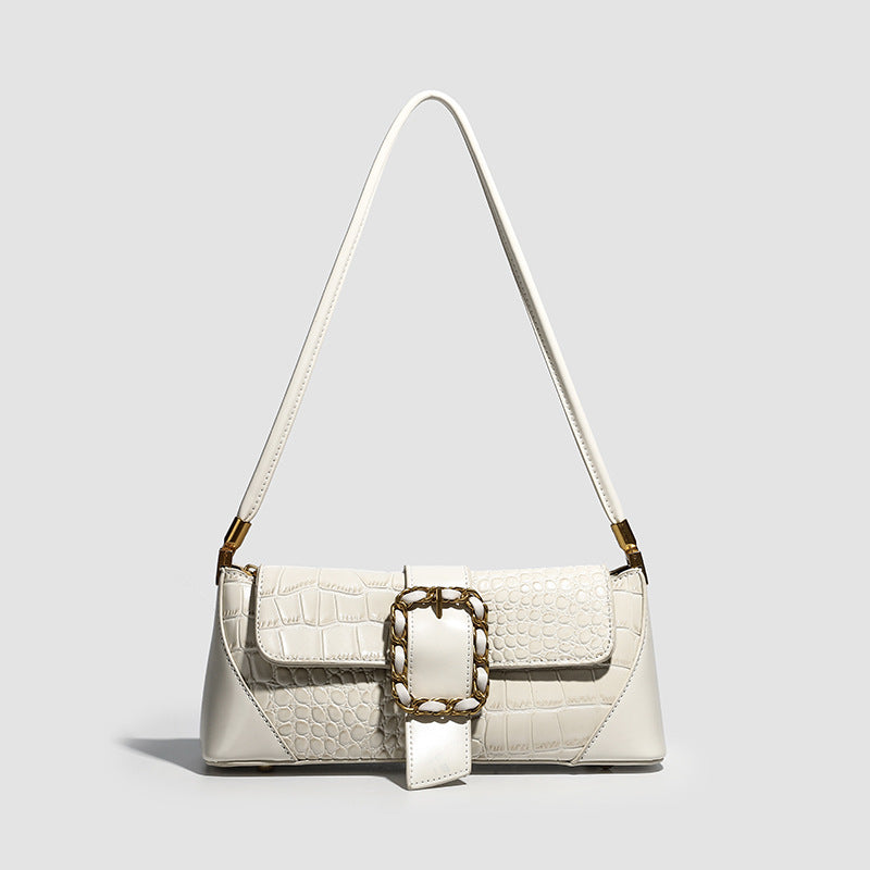 Damen Umhängetasche mit eleganten Kroko-Details und modischem Kettenakzent Nord Taschen