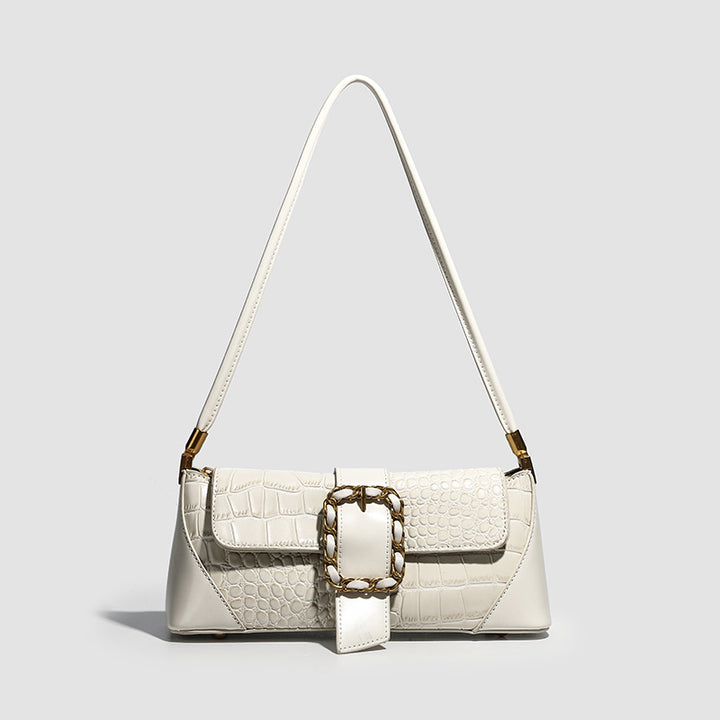 Damen Umhängetasche mit eleganten Kroko-Details und modischem Kettenakzent Nord Taschen