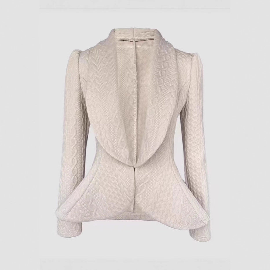 Damen Eleganter Strickblazer mit strukturiertem Design Nord Taschen