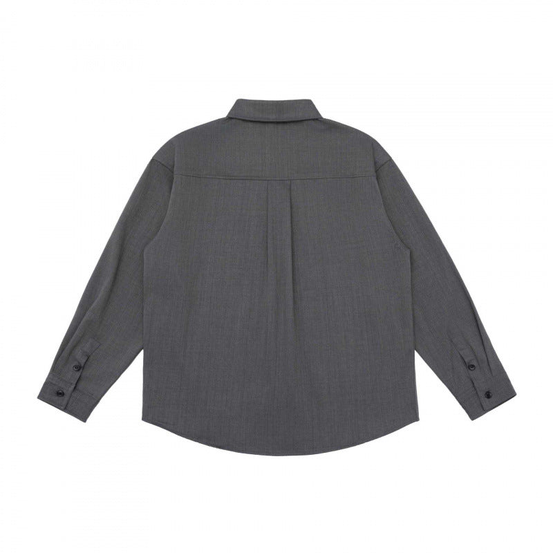 Unisex Oversize-Langarmhemd im Boxy-Cut mit Brusttasche und gerundetem Saum Nord Taschen