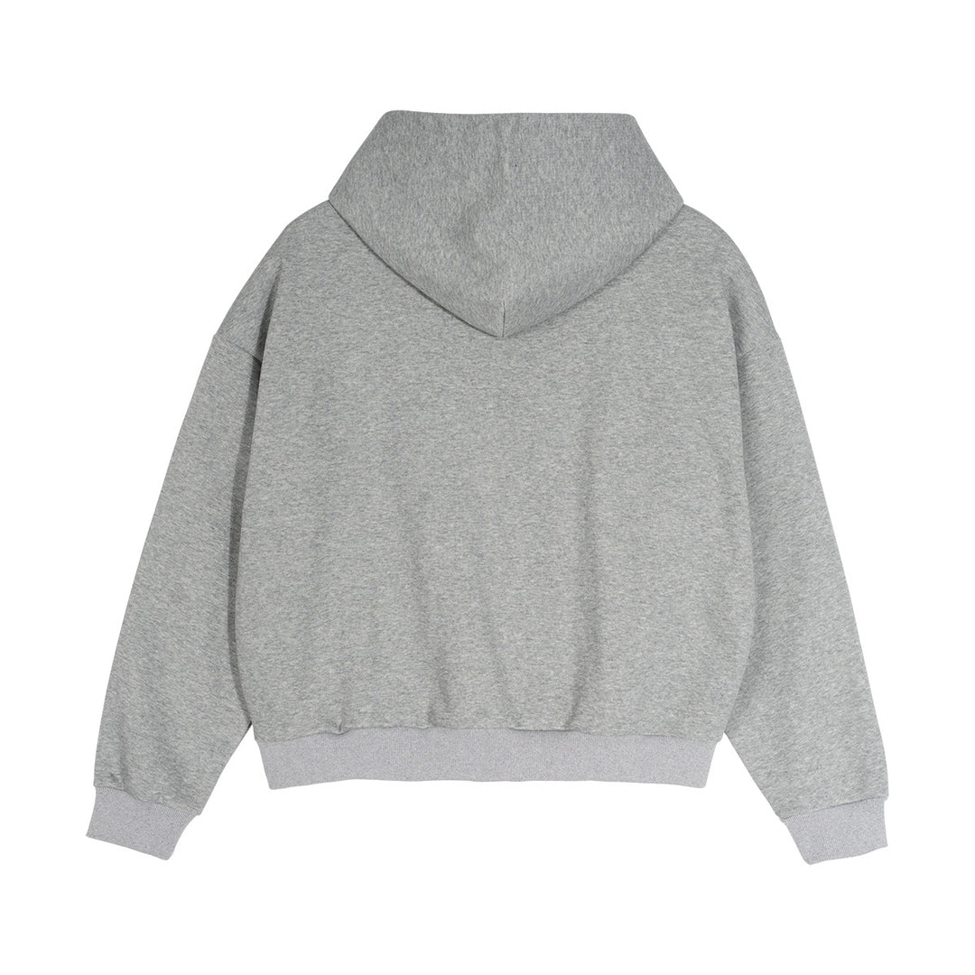 Unisex Kurz geschnittene Oversize-Kapuzenjacke mit durchgehendem Reißverschluss, kariert gefütterter Kapuze und Kängurutasche Nord Taschen