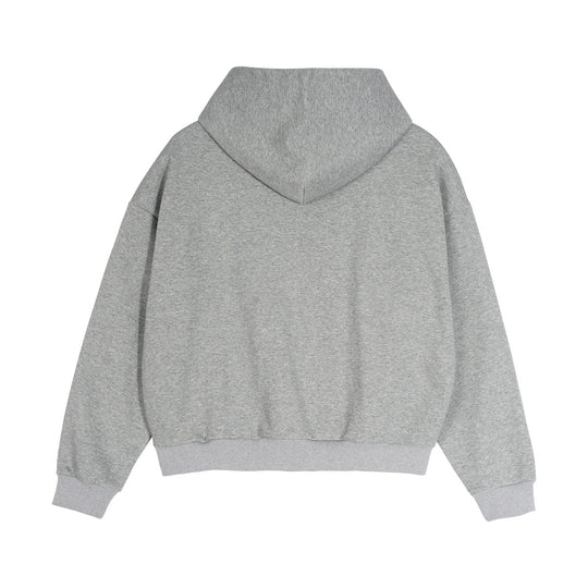 Unisex Kurz geschnittene Oversize-Kapuzenjacke mit durchgehendem Reißverschluss, kariert gefütterter Kapuze und Kängurutasche Nord Taschen