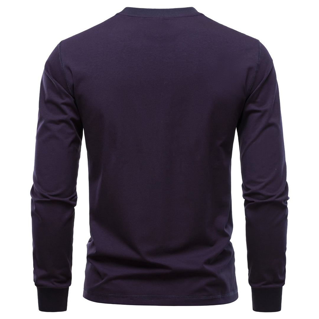 Herren Langarmshirt aus Stretch-Baumwollmix mit Rundhals und Flachnähten Nord Taschen