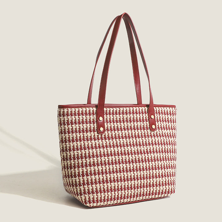 Damen Einkaufstasche mit eleganter Henkeldesign und handgewebtem Muster Nord Taschen