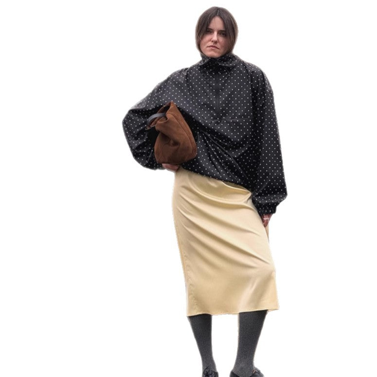 Damen Gepunkteter leichter Windbreaker-Anorak mit Stehkragen und halbem Reißverschluss Nord Taschen