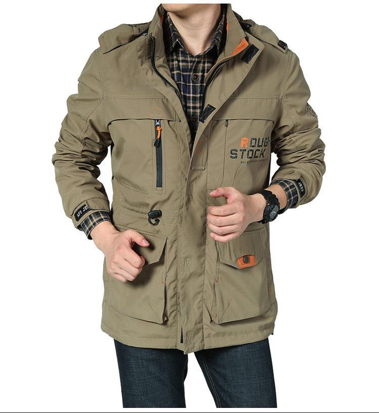 Herren Multifunktionale Fieldjacke im Utility‑Design mit Kapuze und Mehrfachtaschen Nord Taschen