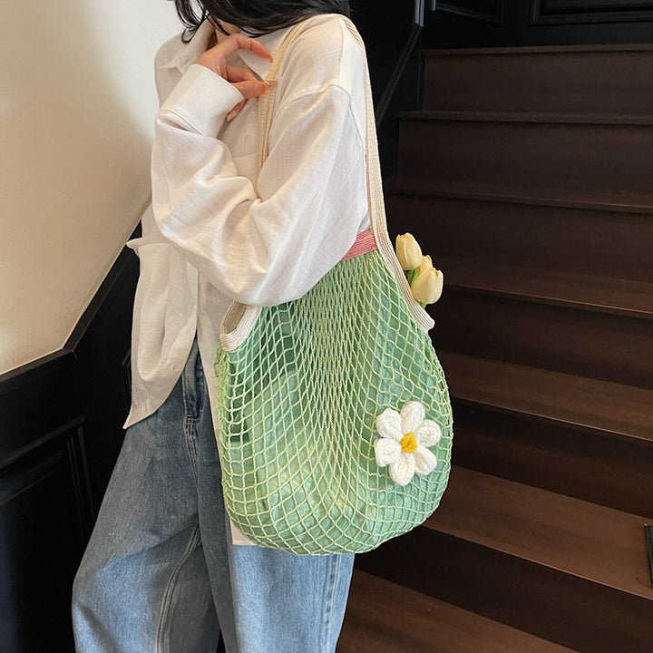 Damen Netz-Tragetasche mit floralem Detail Nord Taschen