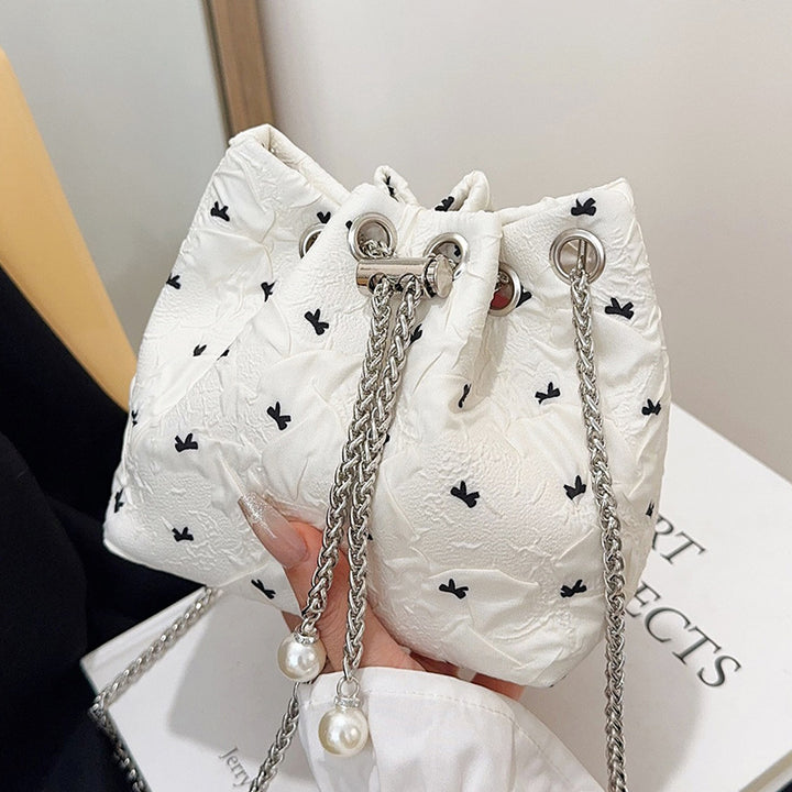 Damen Tasche mit elegantem Kordelzug und charmanten Perlendetails Nord Taschen