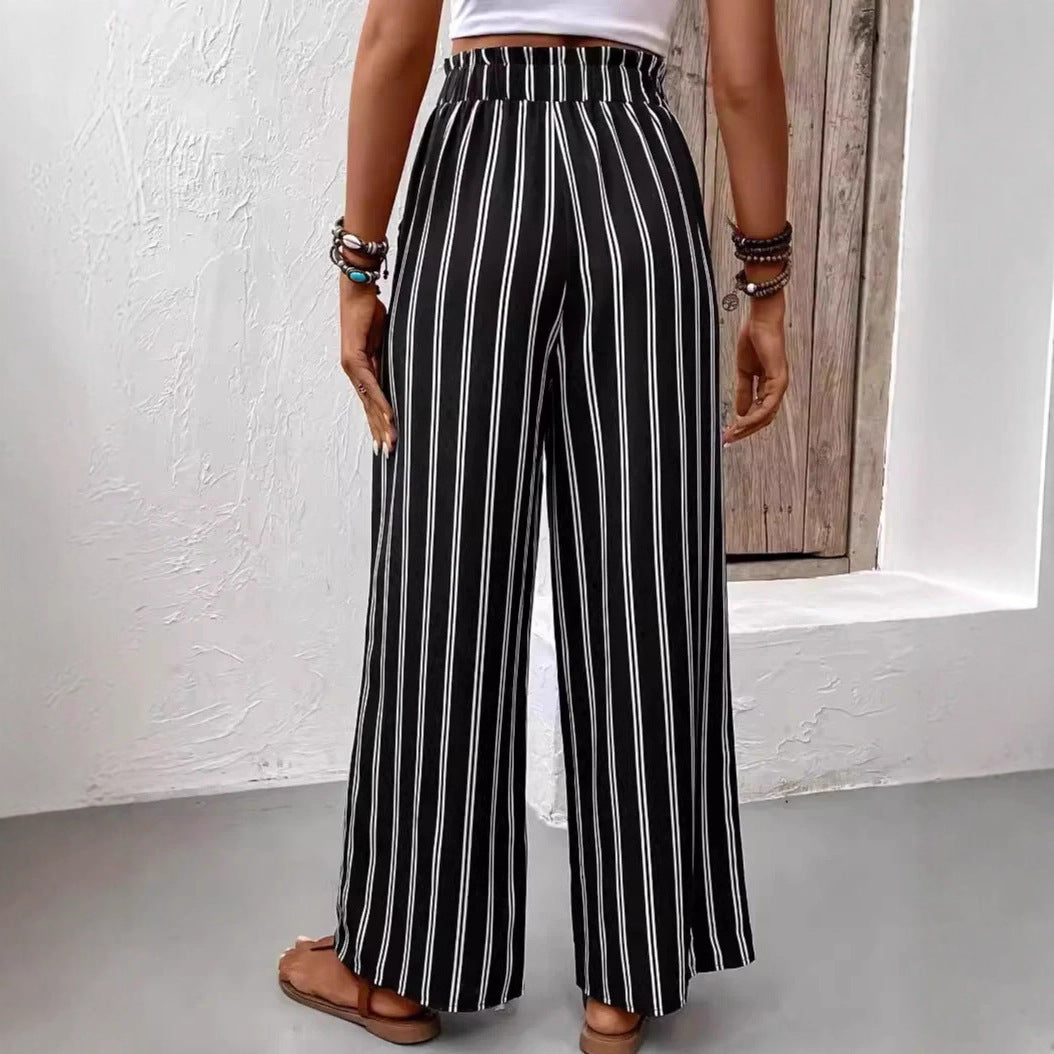Damen Stilvolle Hochbund Palazzo-Hose Nord Taschen