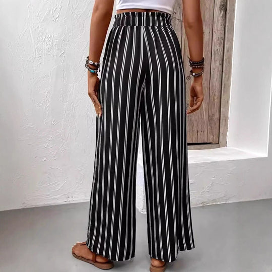 Damen Stilvolle Hochbund Palazzo-Hose Nord Taschen