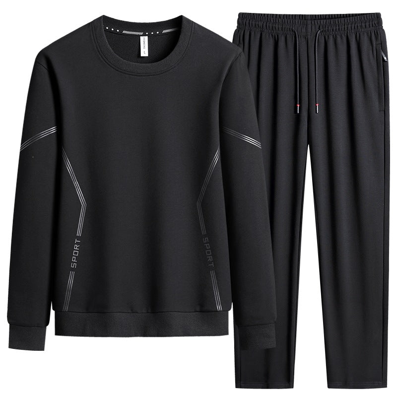 Herren Sportliches Freizeit-Jogginganzug-Set aus atmungsaktivem Funktionsfleece mit Rundhalsausschnitt & Kordelbund Nord Taschen