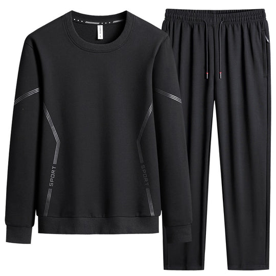 Herren Sportliches Freizeit-Jogginganzug-Set aus atmungsaktivem Funktionsfleece mit Rundhalsausschnitt & Kordelbund Nord Taschen