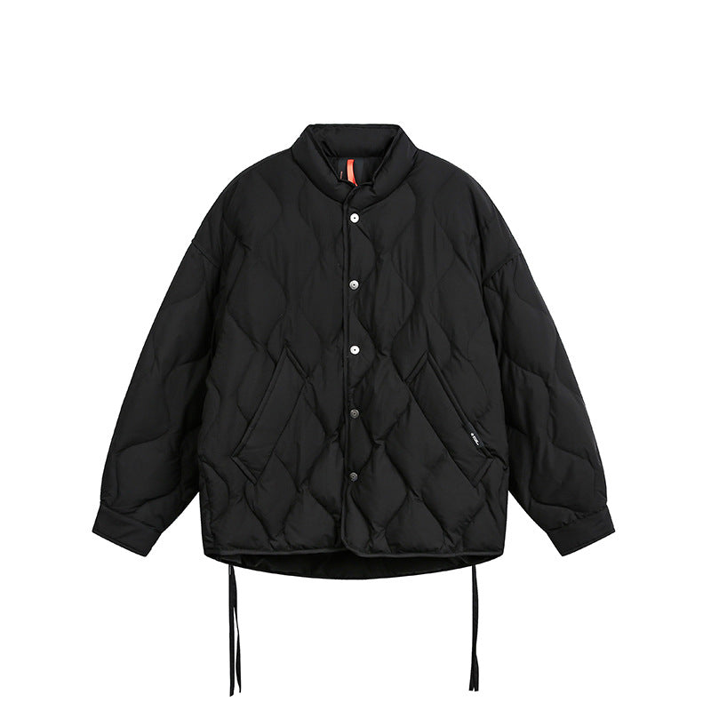 Herren Kurze gesteppte Oversize-Isolationsjacke mit Rautensteppung Nord Taschen